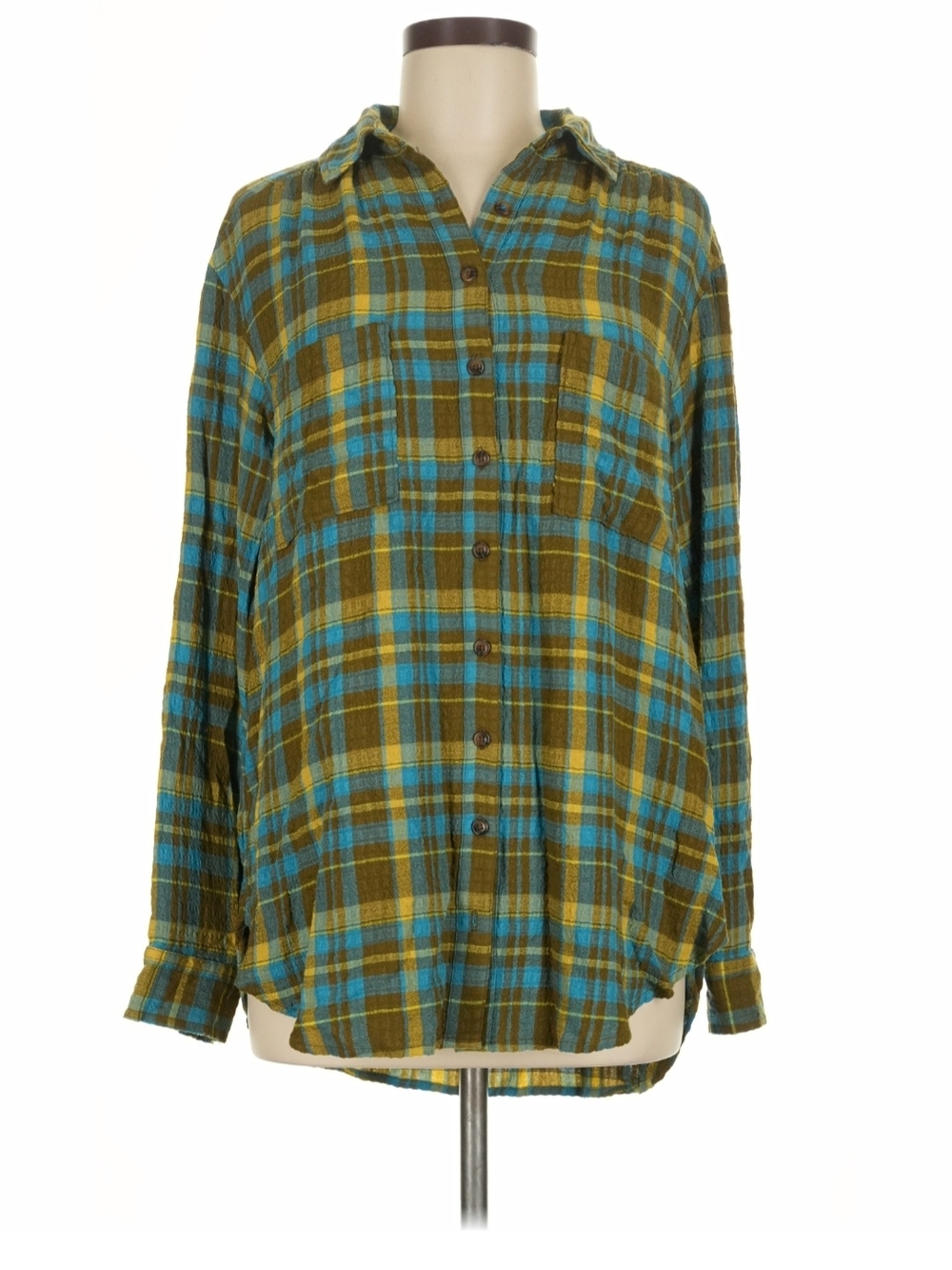 Pilcro Anthropology Green 💚 Plaid Flannel